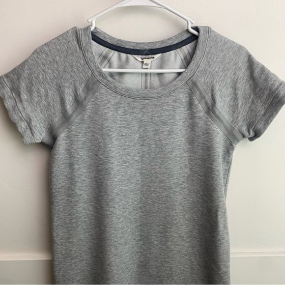 Athleta Heathered Gray Short Sleeve Sweatshirt Mini Dress - Picture 6 of 9